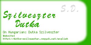 szilveszter dutka business card